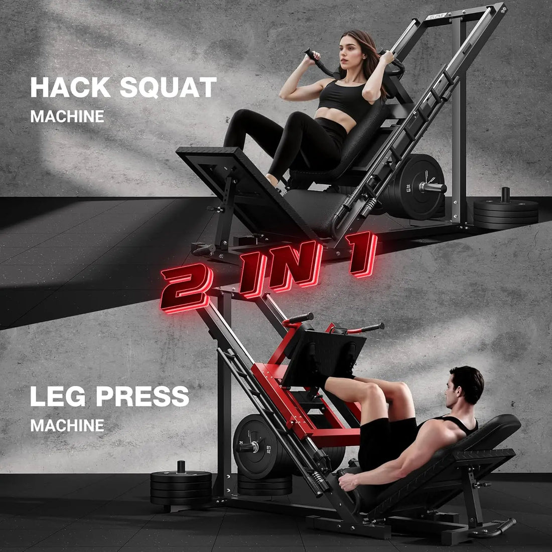 Leg Press Hack Squat Machine, Leg Machine for Home Gym with Linear Bearing, L11 Professional Adjustable Leg, Customized