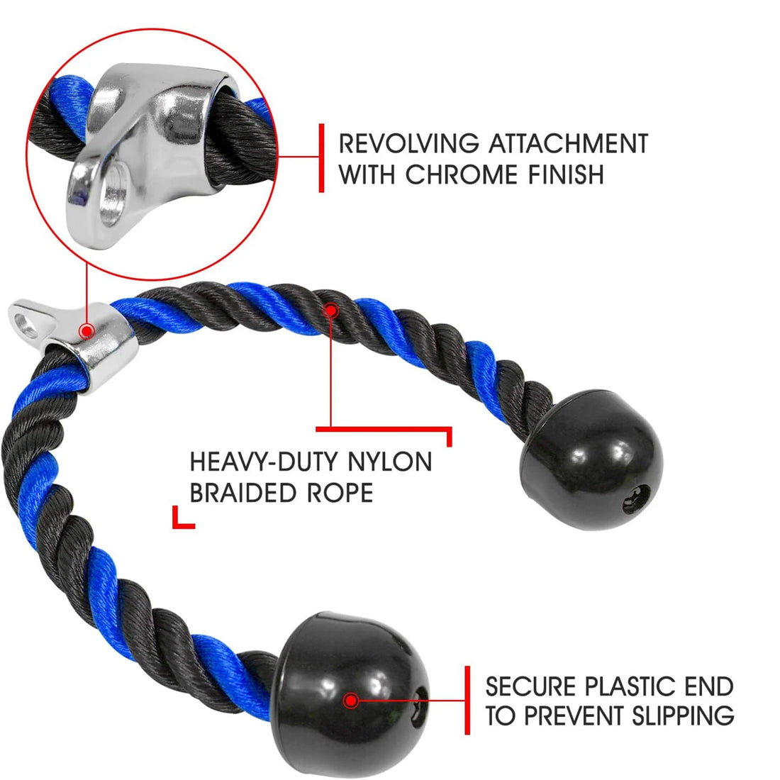 Triceps Rope Pull Down Cable Rope Tricep Cord Workout Exercise Back Fitness Strength Bodybuilding Training Gym Equipment Unisex