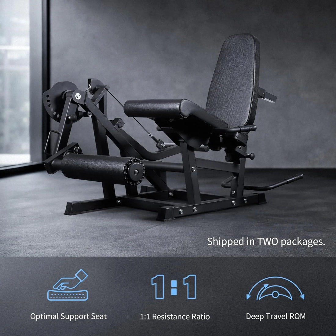 Leg Extension and Curl Machine V4.0, 800lbs Capacity Adjustable Seated Leg Extension, Lying Leg Curl Bench, Cable, Customized