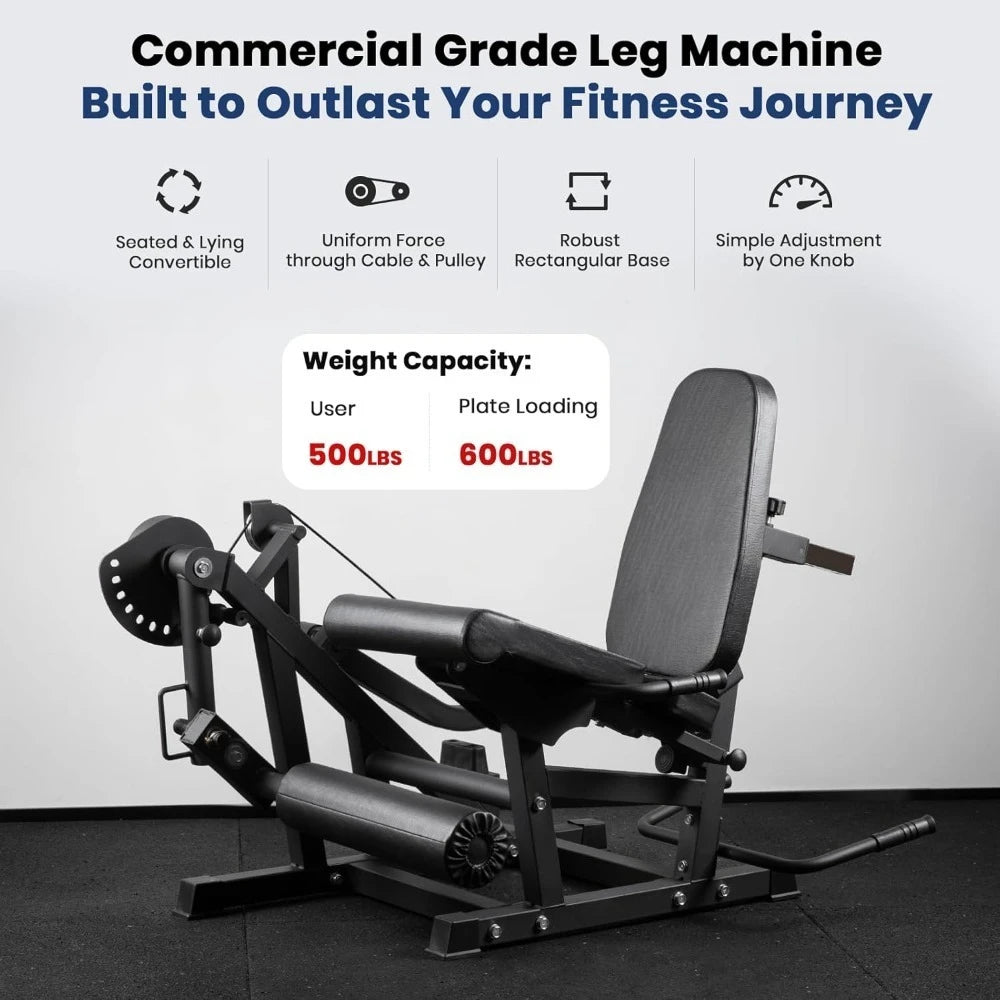 Living Room - Leg Extension and Curl Machine V4.0, 1100lbs Capacity Adjustable Seated Leg Extension, Lying Leg Curl Bench